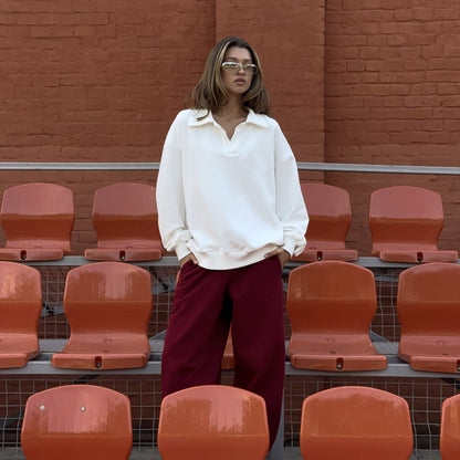 Chic und Stil women's casual polo and wide-leg pants set