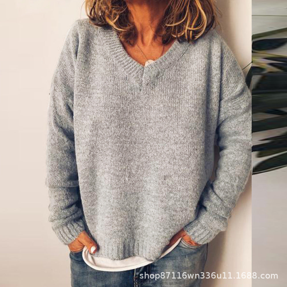 Pull en V de dames en tricot doux Chic und Stil