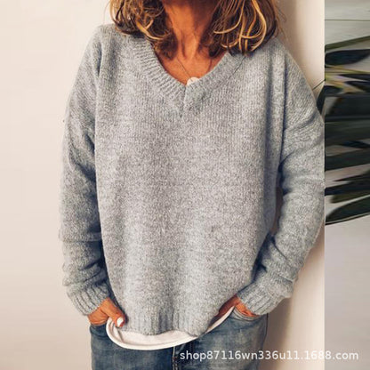 Pull en V de dames en tricot doux Chic und Stil