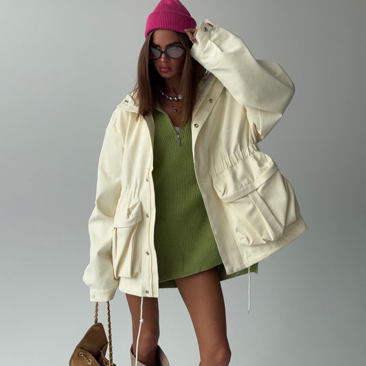 Dames décontractée Utility Jacket avec taille ajustable et poches Chic und Stil