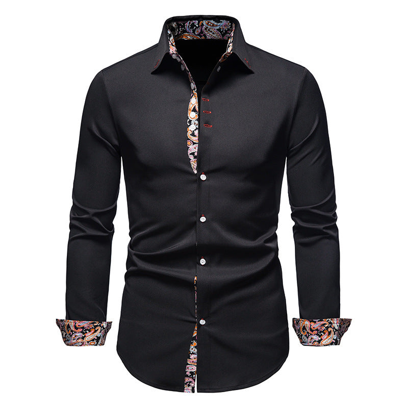 Chemise élégante à manches longues pour homme avec un motif paisley accrocheur Chic und Stil