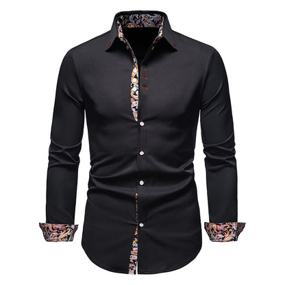 Chemise élégante à manches longues pour homme avec un motif paisley accrocheur Chic und Stil