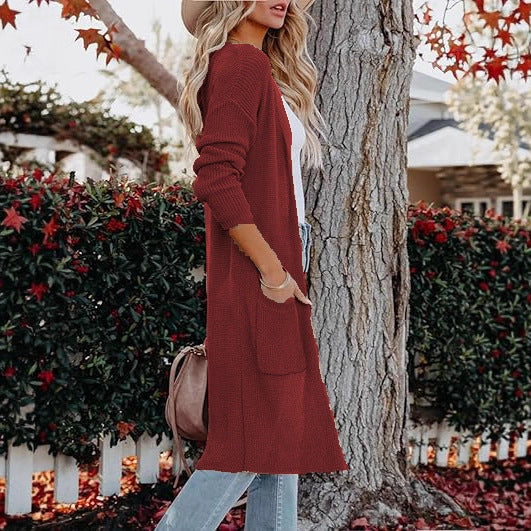 Dames cardigan tricot avec ouverture frontale et poches profondes Chic und Stil