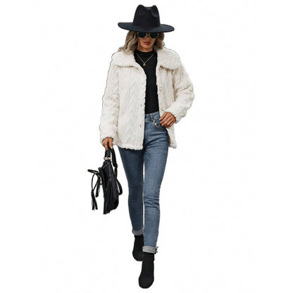 Dames pull en tricot douillet avec de grands boutons Chic und Stil