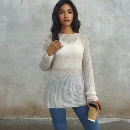 Dames pull léger en tricot transparent Chic und Stil