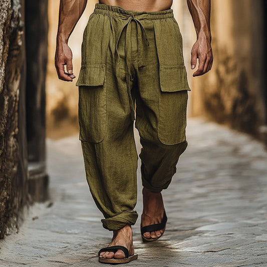 Casual linen harem pants for men Chic and Style