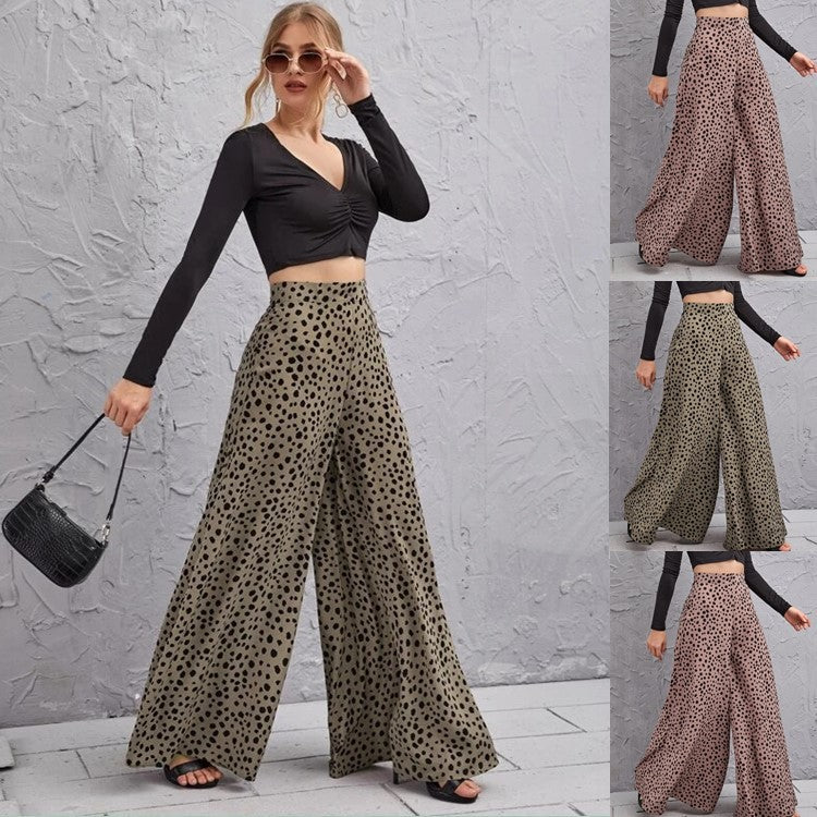 Wide palazzo pants for women with polka dot design Chic und Stil