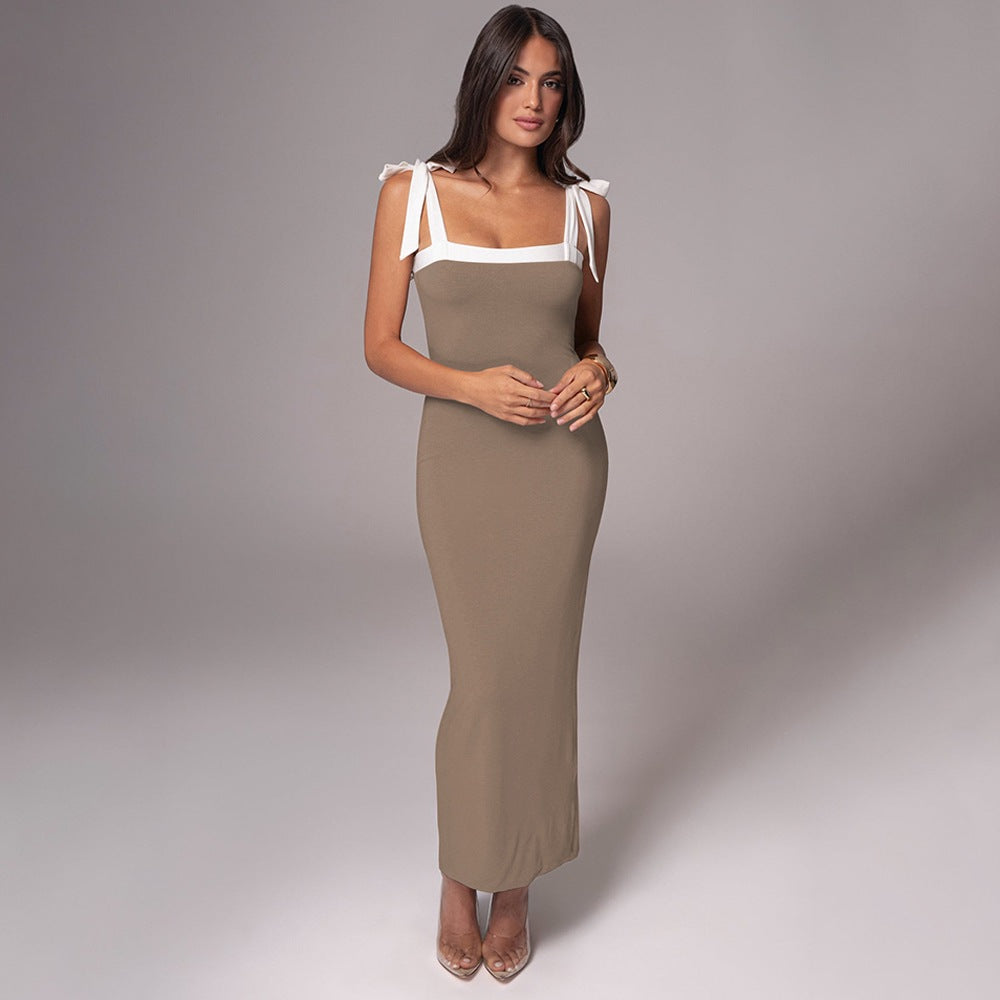 Robe maxi à décolleté carré élégant pour femmes Chic und Stil