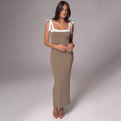 Robe maxi à décolleté carré élégant pour femmes Chic und Stil
