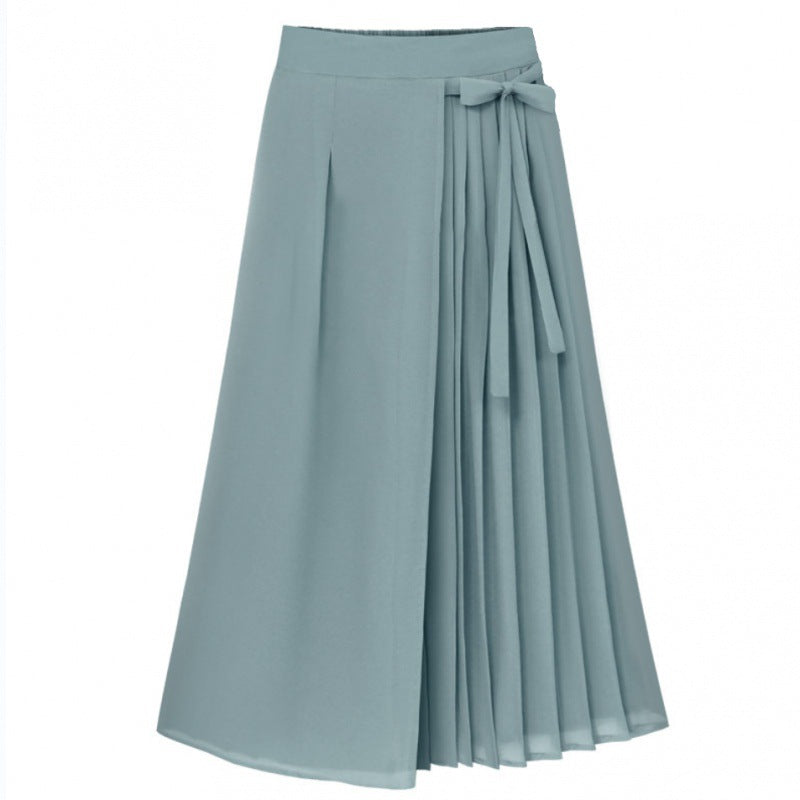 Pleated midi skirt for women with bow detail Chic und Stil
