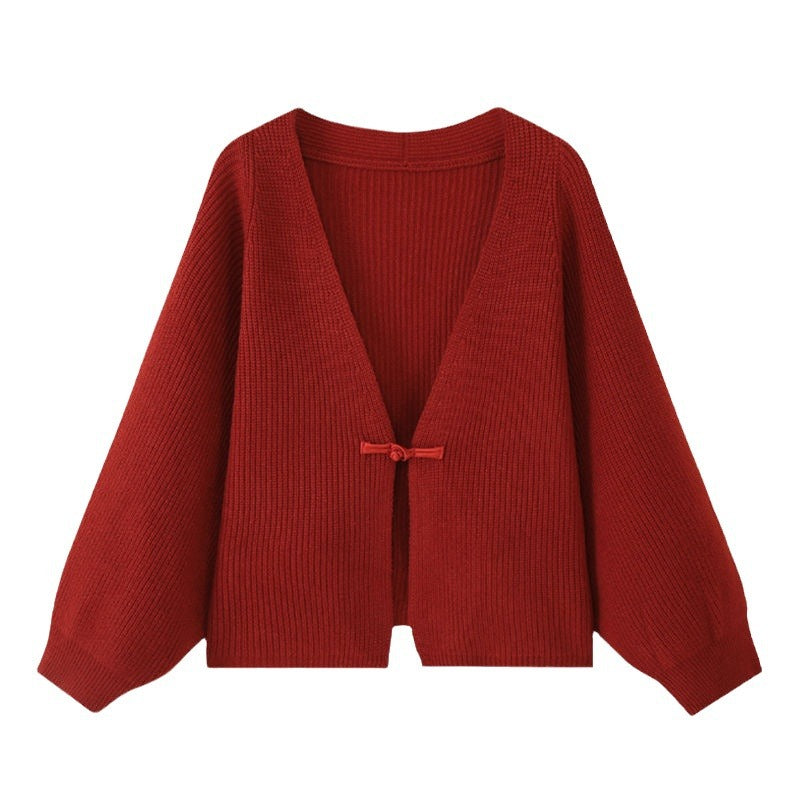 Women's comfortable knit cardigan with wide sleeves, chic and stylish
