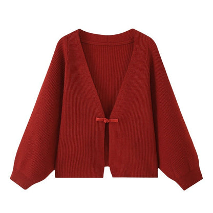 Women's comfortable knit cardigan with wide sleeves, chic and stylish
