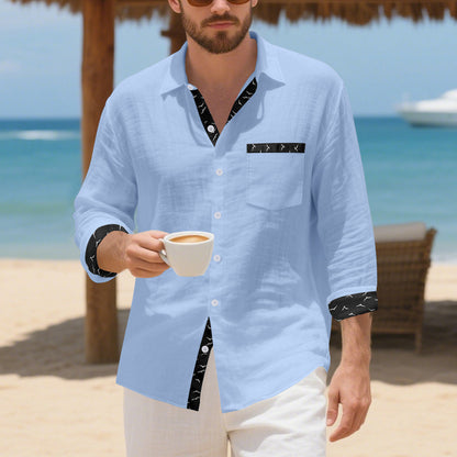 Chemise décontractée à manches longues pour hommes avec col tendance et poche poitrine Chic und Stil