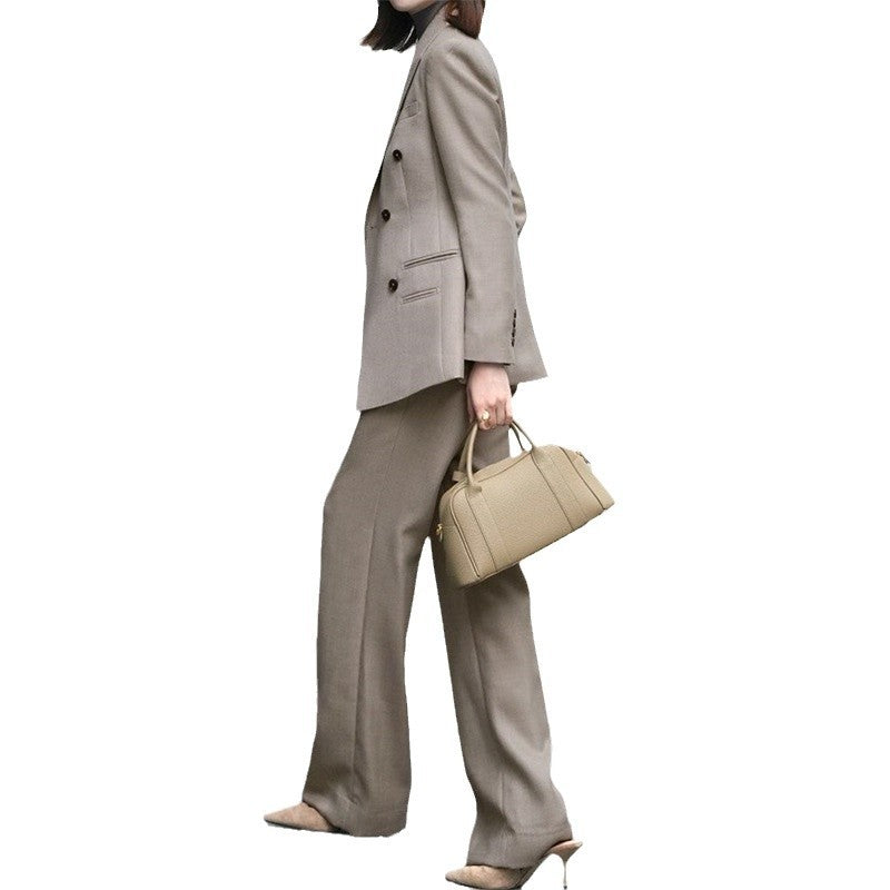 Veste tailleur double boutonnage et pantalon pour femmes Chic und Stil