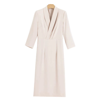 Robe portefeuille midi élégante pour femmes Chic und Stil