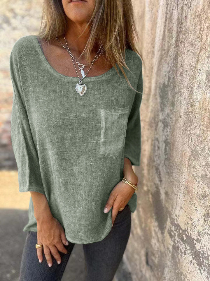Chemisier en lin léger pour femmes avec poches pratiques et coupe décontractée Chic und Stil