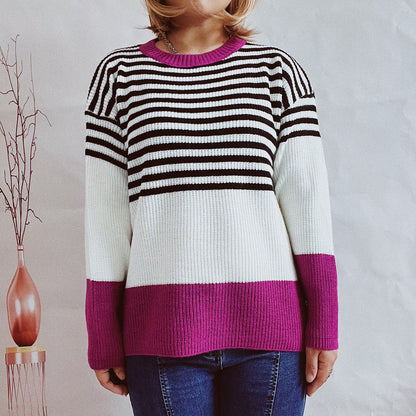 Pull en maille rayé tendance pour femmes avec des accents modernes et une coupe confortable Chic und Stil