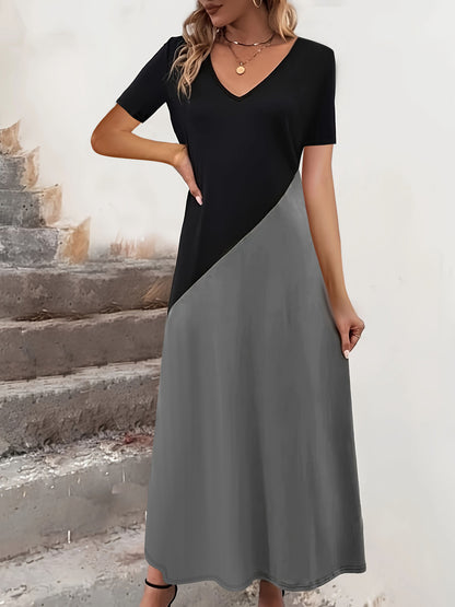 Robe Maxi Colour-Block Femme Chic und Stil