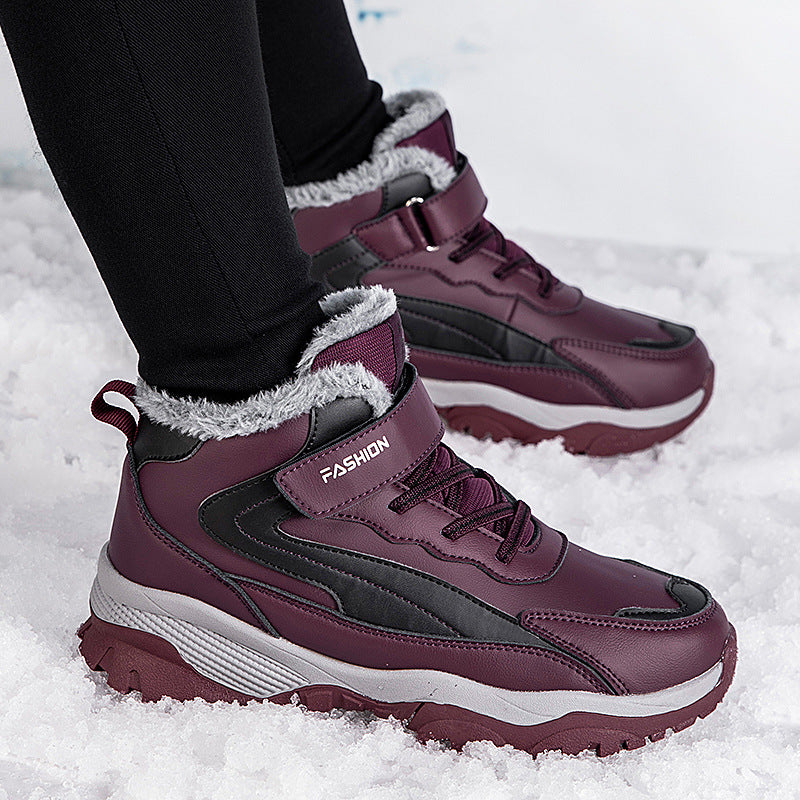 Dames Bottes d'hiver chaudes doublées avec semelle antidérapante et fermeture Velcro réglable Chic und Stil