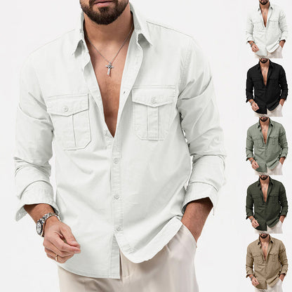 Chemise à manches longues pour hommes avec poches poitrine et coupe moderne Chic und Stil