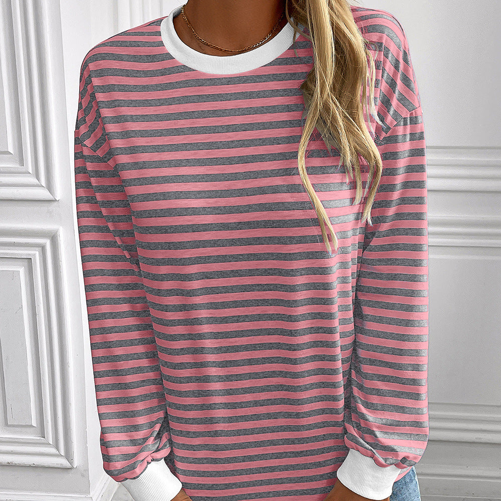 Pull à manches longues rayé pour femmes avec coupe décontractée Chic und Stil