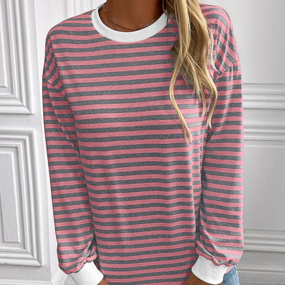 Pull à manches longues rayé pour femmes avec coupe décontractée Chic und Stil