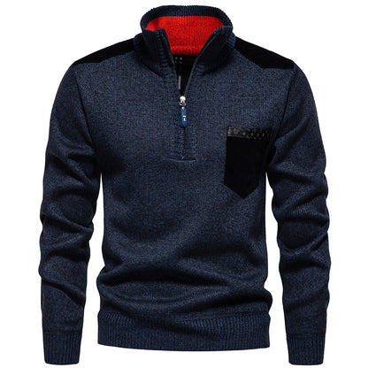 High-quality pullover for men with a high collar and zipper Chic und Stil