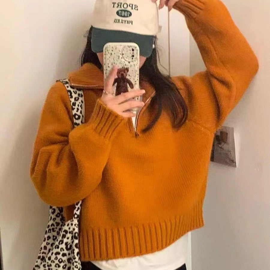 Femme pull en tricot doux avec des manches volumineuses et une taille élastique Chic und Stil