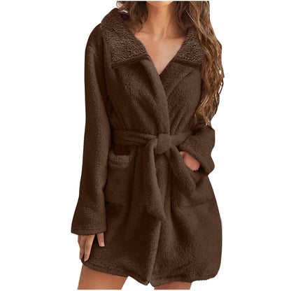 Ladies Cozy Polar Fleece Robe Chic and Style