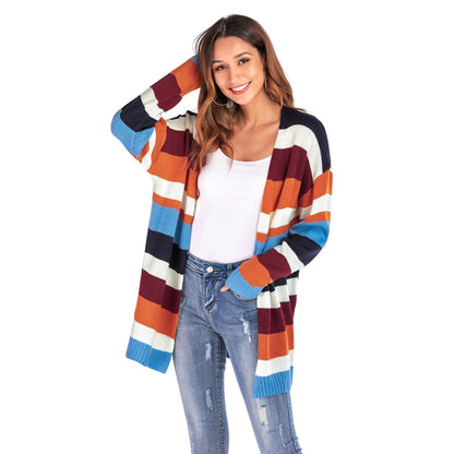 Dames cardigan décontracté rayé Chic und Stil