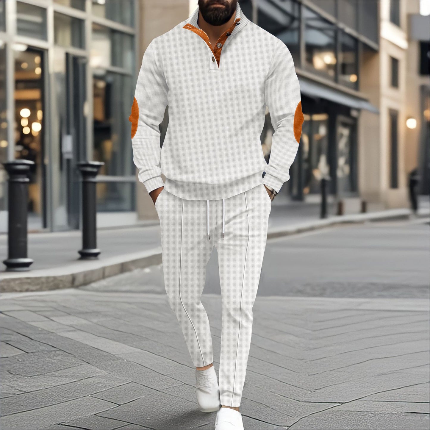 Sport leisure set for men with innovative cut and trendy knot details Chic and Style