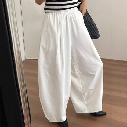 Loose fabric pants for women with elastic waist Chic and Style