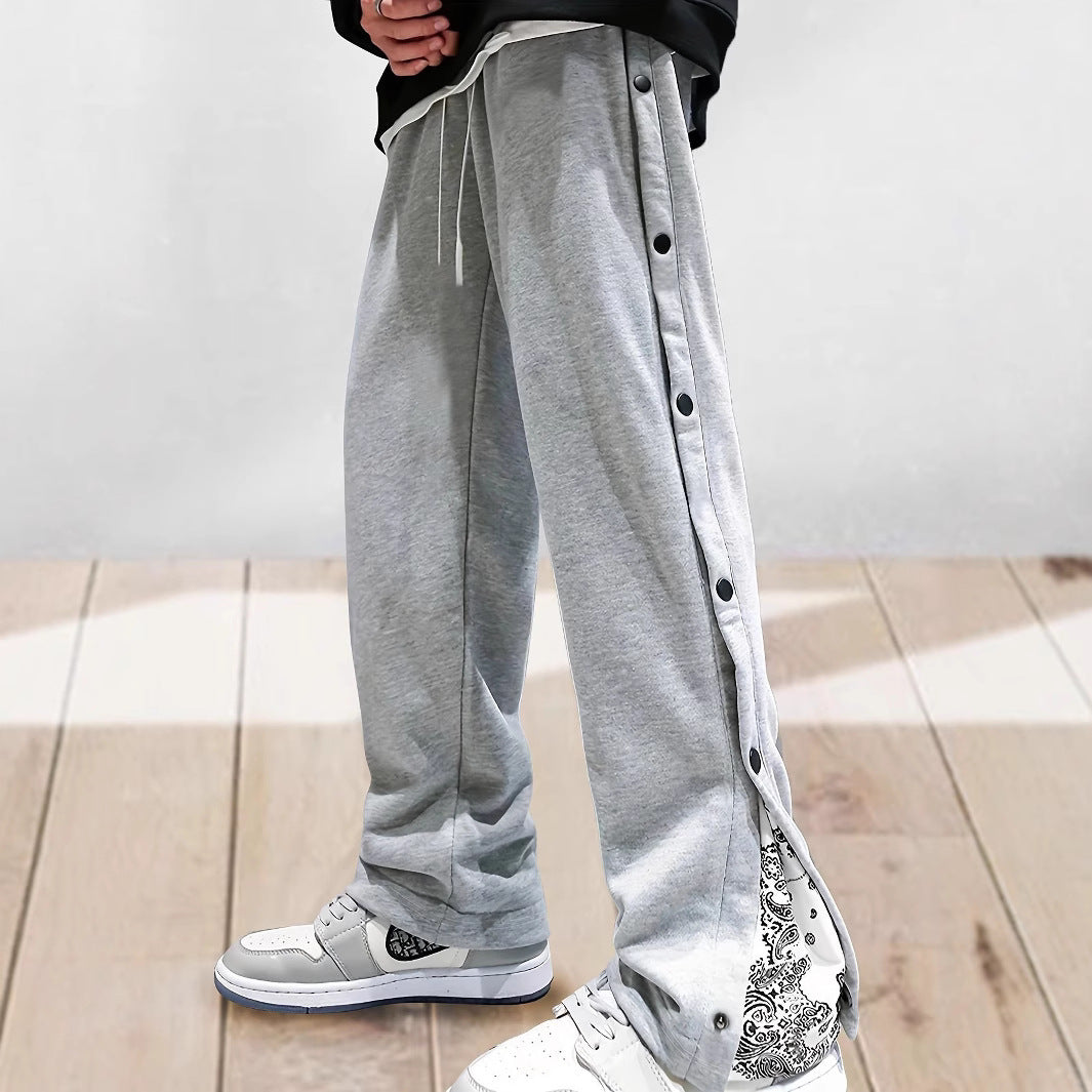 Casual men's sports pants with side buttons Chic and Style