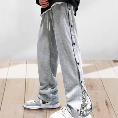 Casual men's sports pants with side buttons Chic and Style