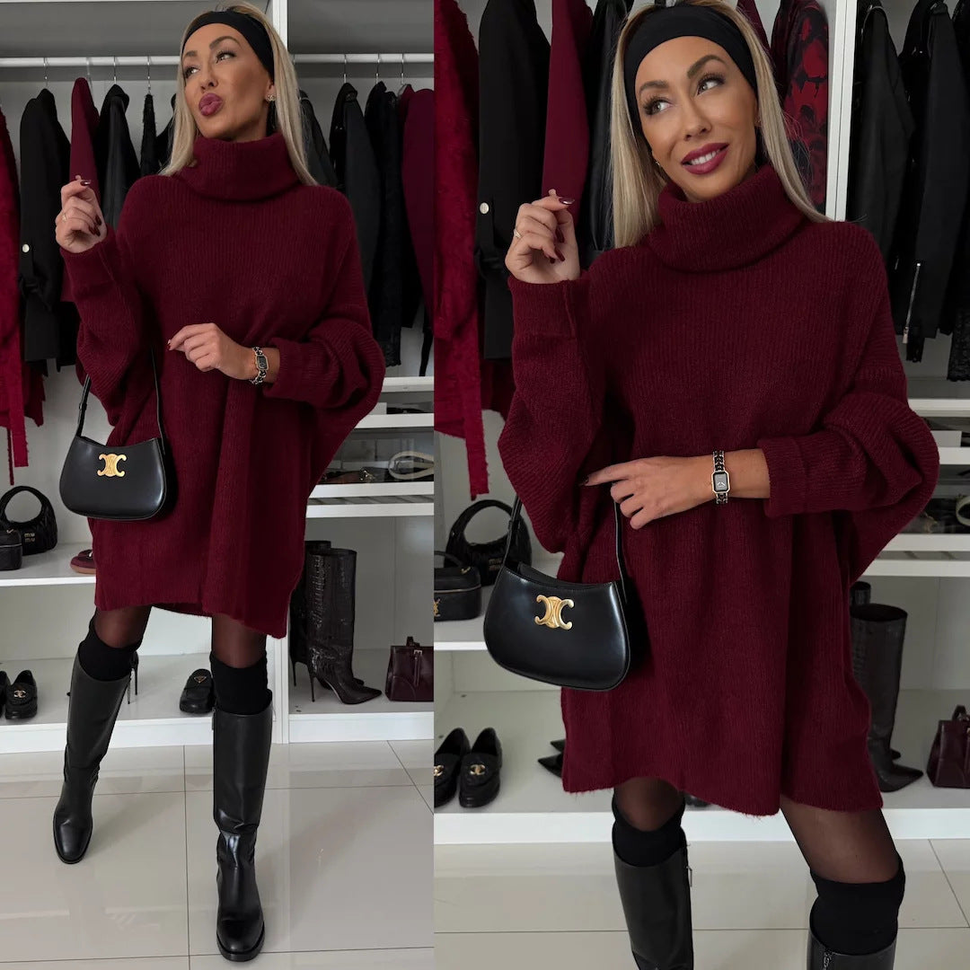 Pull avec col roulé oversized pour femmes en tricot de haute qualité Chic und Stil