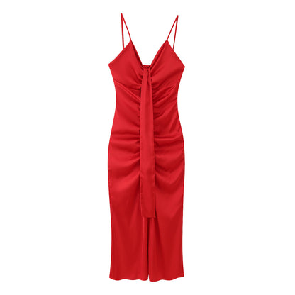 Robe longue ajustée pour femmes avec design élégant enroulé Chic und Stil