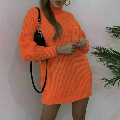 Pull en gros tricot pour femmes avec col haut et coupe décontractée Chic und Stil