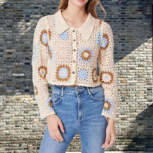 Dames gilet en motif unique de granny square Chic und Stil