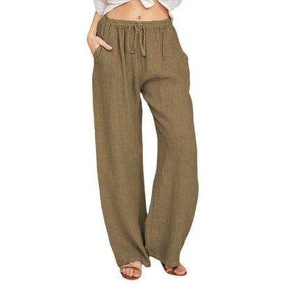 Comfortable and breathable linen pants for women with elastic waistband and side pockets Chic and Style