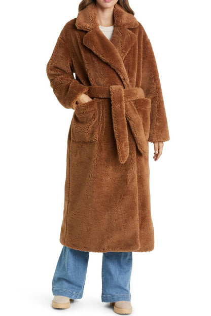 Ladies Long Cozy Robe with Belt and Pockets Chic and Style