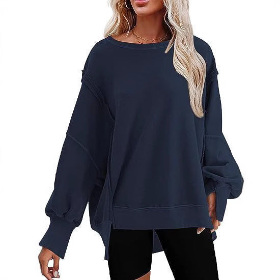 Damen Oversize Sweatshirt avec des manches ballonnantes Chic und Stil
