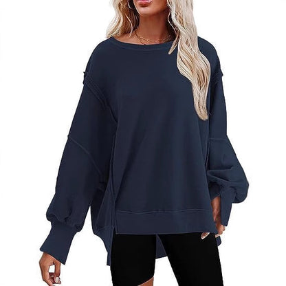 Damen Oversize Sweatshirt avec des manches ballonnantes Chic und Stil