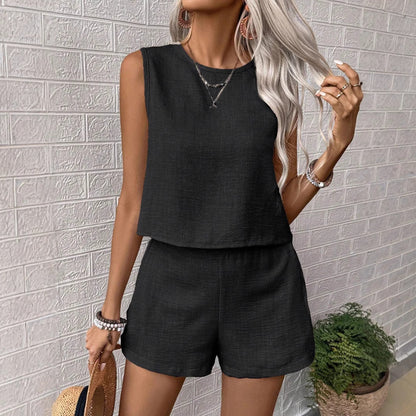 Dames décontracté ensemble d'été deux pièces avec texture fine Chic und Stil