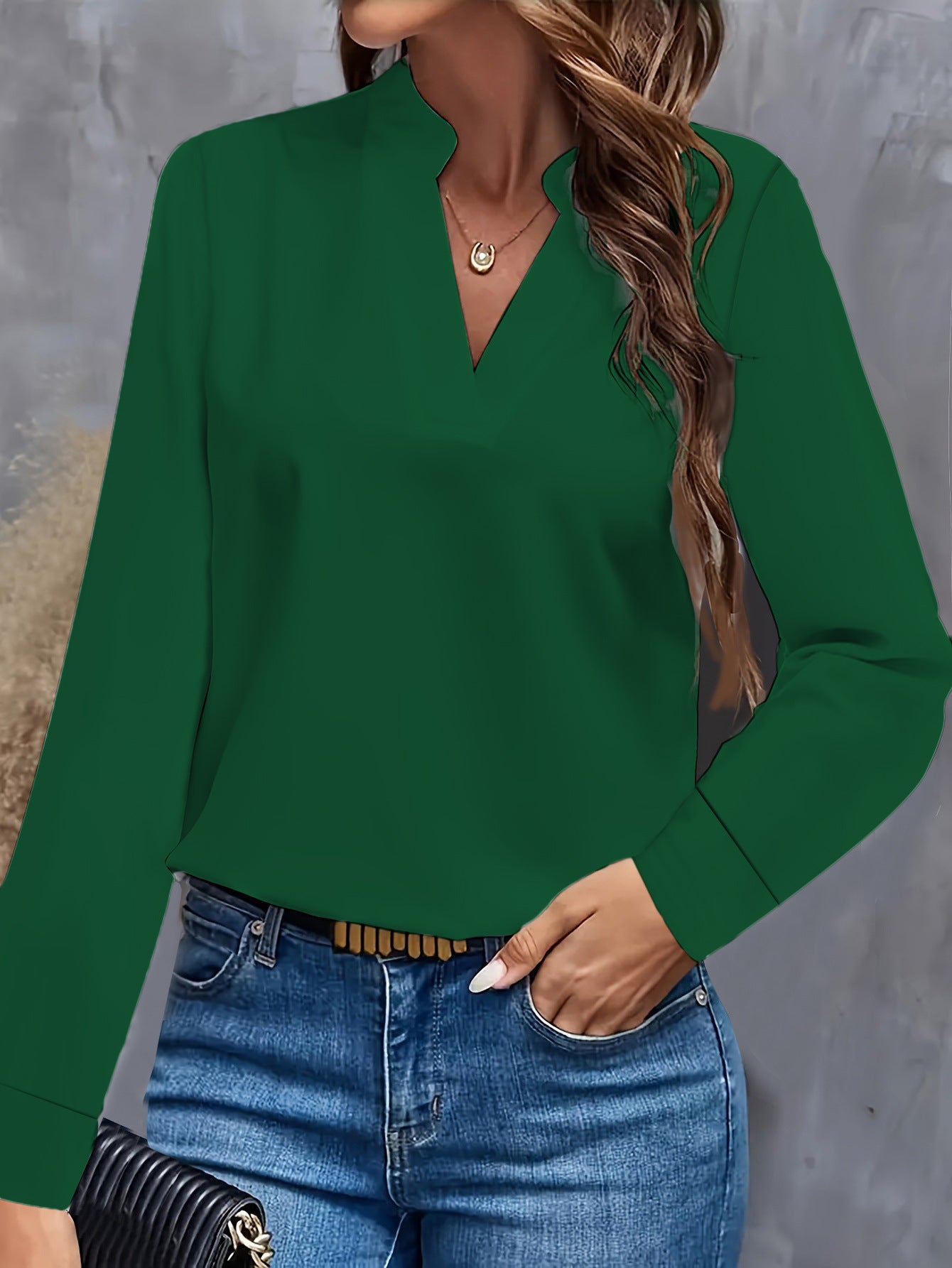 Chemisier femme avec décolleté en V et design élégant Chic und Stil