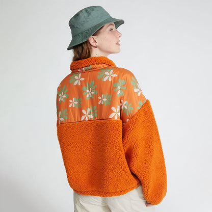 Casual fleece pullover for women with a colorful floral pattern Chic and Style