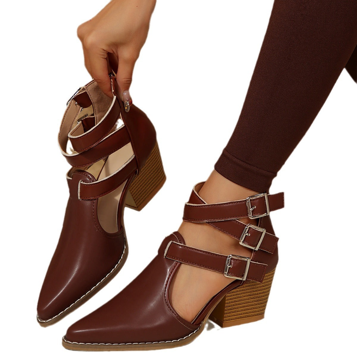 Dames Bottines Élégantes avec des Sangles Ajustables Chic und Stil