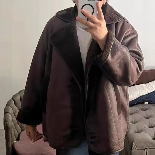 Dames élégante veste oversized avec doublure douce et structure raffinée Chic und Stil