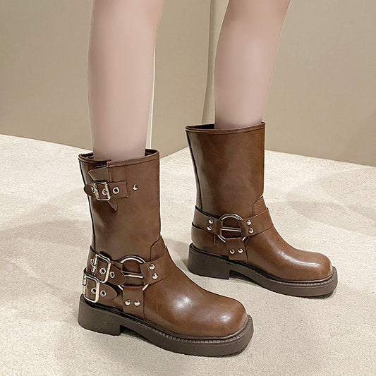 Bottes pour dames avec boucles à la mode et semelle antidérapante Chic und Stil