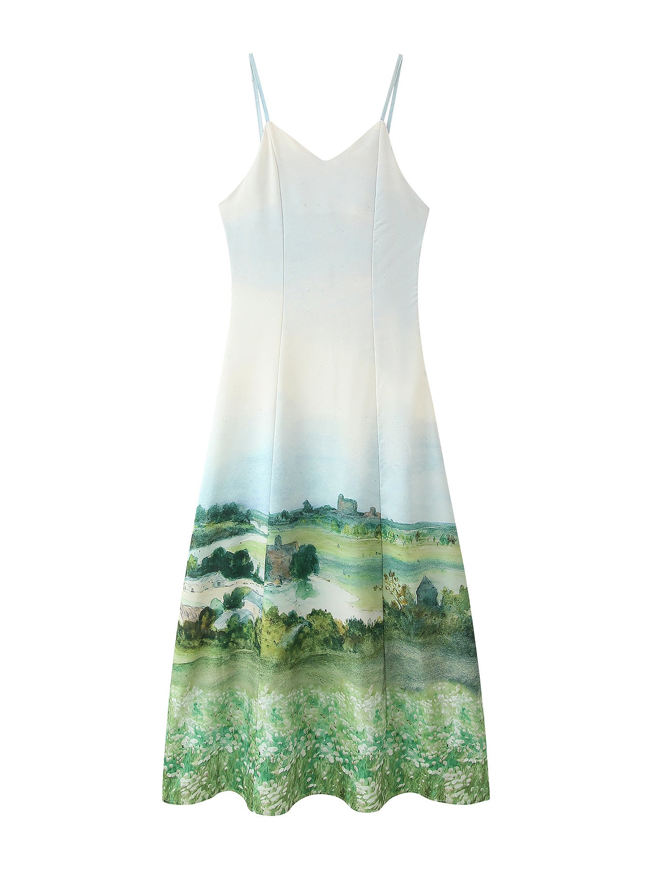 Robe maxi femme avec impression paysagère artistique Chic und Stil