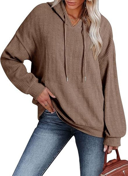 Dames Pull à Capuche Oversize avec Design Texturé Chic und Stil
